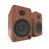 Kanto YU4 140W Powered Bookshelf Speakers with Bluetooth and Phono Preamp - Pair, Walnut - Side View