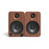 Kanto YU4 140W Powered Bookshelf Speakers with Bluetooth and Phono Preamp - Pair, Walnut - Top-Down View