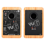 Kanto YU6 200W Powered Bookshelf Speakers with Bluetooth and Phono Preamp - Pair, Bamboo with SE6 Black Stand Bundle