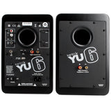 Kanto YU6 200W Powered Bookshelf Speakers with Bluetooth and Phono Preamp - Pair, Matte Black with SE6 Black Stand Bundle - 45-Degree Angle