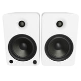 Kanto YU6 200W Powered Bookshelf Speakers with Bluetooth and Phono Preamp - Pair, Matte White - Top-Down View