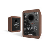 Kanto YU6 200W Powered Bookshelf Speakers with Bluetooth and Phono Preamp - Pair, Walnut - Rear View