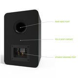 Kanto YU Passive 5.25" Speakers with 1" Silk Dome Tweeter and 5.25" Kevlar Woofer - Black, Pair