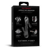 KeySmart Original - Compact Key Holder and Keychain Organiser (Up to 8 Keys) - Carbon Fiber 3K - Front View