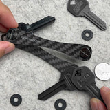 KeySmart Original - Compact Key Holder and Keychain Organiser (Up to 8 Keys) - Carbon Fiber 3K - 45-Degree Angle