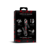 KeySmart Orginal - Compact Key Holder and Keychain Organiser (Up to 8 Keys) - Red Forged Carbon - Front View