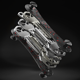 KeySmart Orginal - Compact Key Holder and Keychain Organiser (Up to 8 Keys) - Red Forged Carbon - Top-Down View