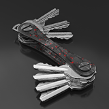 KeySmart Orginal - Compact Key Holder and Keychain Organiser (Up to 8 Keys) - Red Forged Carbon - 45-Degree Angle