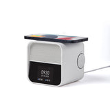 Lexon Oslo Dab & Fm Alarm Clock Radio / Bluetooth Speaker / Wireless Charger - White - Rear View