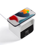 Lexon Oslo Dab & Fm Alarm Clock Radio / Bluetooth Speaker / Wireless Charger - White - Close-Up Angle