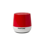 Lexon GIFT Set PANTONE - Includes Mino+ Mini Speaker, Flip Classic Clock, Mina M Lamp, Thykho 3  Speaker - 2035 Red - Top-Down View
