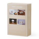 Lexon GIFT Set PANTONE - Includes Mino+ Mini Speaker, Flip Classic Clock, Mina M Lamp, Thykho 3  Speaker - Sand - Front View
