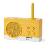 Lexon GIFT Set PANTONE - Includes Mino+ Mini Speaker, Flip Classic Clock, Mina M Lamp, Thykho 3  Speaker - Yellow - Side View