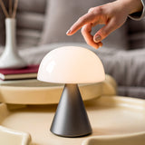Lexon Mina L Large Portable Led Lamp - Gunmetal - Top-Down View