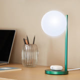 Lexon Bubble Desk Lamp With Built-In Wireless Charger - Green - 45-Degree Angle