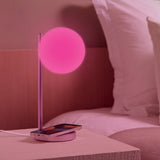 Lexon Bubble Desk Lamp With Built-In Wireless Charger - Pink - 45-Degree Angle