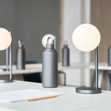 Lexon Bubble Desk Lamp With Built-In Wireless Charger - Gunmetal - 45-Degree Angle