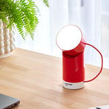Lexon Orbe Portable Led Lamp With Moving Head PANTONE - 2035 Red - Front View