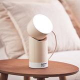 Lexon Orbe Portable Led Lamp With Moving Head PANTONE - Sand - Top-Down View
