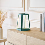 Lexon Lantern Portable Lamp With Built-In Wireless Charger - Green - 45-Degree Angle