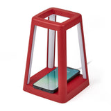 Lexon Lantern Portable Lamp With Built-In Wireless Charger - Red - Front View