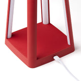 Lexon Lantern Portable Lamp With Built-In Wireless Charger - Red - Top-Down View