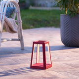 Lexon Lantern Portable Lamp With Built-In Wireless Charger - Red - Rear View
