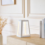 Lexon Lantern Portable Lamp With Built-In Wireless Charger - White - 45-Degree Angle