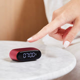 Lexon Minut Mini Alarm Clock - Red - 45-Degree Angle