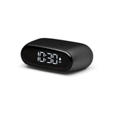 Lexon Minut Mini Alarm Clock - Black - Front View