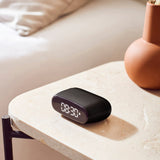 Lexon Minut Mini Alarm Clock - Black - Top-Down View