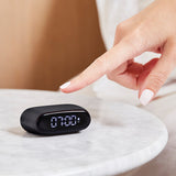 Lexon Minut Mini Alarm Clock - Black - 45-Degree Angle