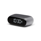 Lexon Minut Mini Alarm Clock - Gunmetal - Front View