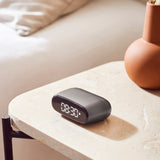 Lexon Minut Mini Alarm Clock - Gunmetal - Top-Down View