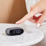 Lexon Minut Mini Alarm Clock - Gunmetal - 45-Degree Angle