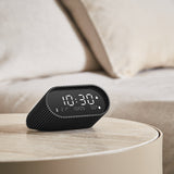 Lexon Ray Clock Lcd Alarm Clock With Temperature / Humidity Display - Black - 45-Degree Angle