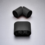 Lexon Ray Clock Lcd Alarm Clock With Temperature / Humidity Display - Black