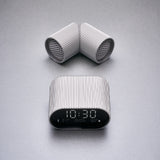 Lexon Ray Clock Lcd Alarm Clock With Temperature / Humidity Display - Alu Polish - Rear View