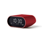 Lexon Ray Clock Lcd Alarm Clock With Temperature / Humidity Display - Red - Front View