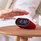 Lexon Ray Clock Lcd Alarm Clock With Temperature / Humidity Display - Red - Top-Down View
