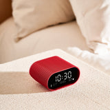 Lexon Ray Clock Lcd Alarm Clock With Temperature / Humidity Display - Red - 45-Degree Angle