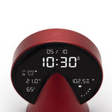 Lexon Conic Radio Alarm Clock With Fm & Built-In Bluetooth Speaker - Red - Close-Up Angle