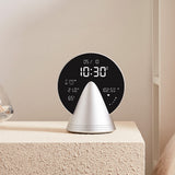 Lexon Conic Radio Alarm Clock With Fm & Built-In Bluetooth Speaker - Alu Polish - Front View