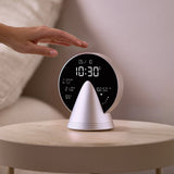 Lexon Conic Radio Alarm Clock With Fm & Built-In Bluetooth Speaker - Alu Polish - Rear View