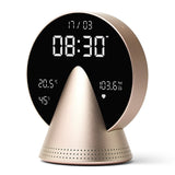 Lexon Conic Radio Alarm Clock With Fm & Built-In Bluetooth Speaker - Gold - Side View