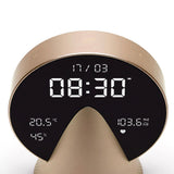 Lexon Conic Radio Alarm Clock With Fm & Built-In Bluetooth Speaker - Gold - Close-Up Angle