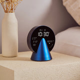Lexon Conic Radio Alarm Clock With Fm & Built-In Bluetooth Speaker - Blue - Top-Down View