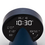 Lexon Conic Radio Alarm Clock With Fm & Built-In Bluetooth Speaker - Blue - Close-Up Angle
