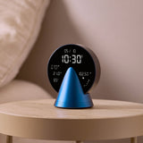 Lexon Conic Radio Alarm Clock With Fm & Built-In Bluetooth Speaker - Blue - Low Angle