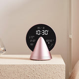 Lexon Conic Radio Alarm Clock With Fm & Built-In Bluetooth Speaker - Pink - Front View